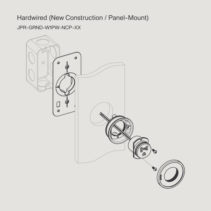 Installation diagram: hardwired, new construction