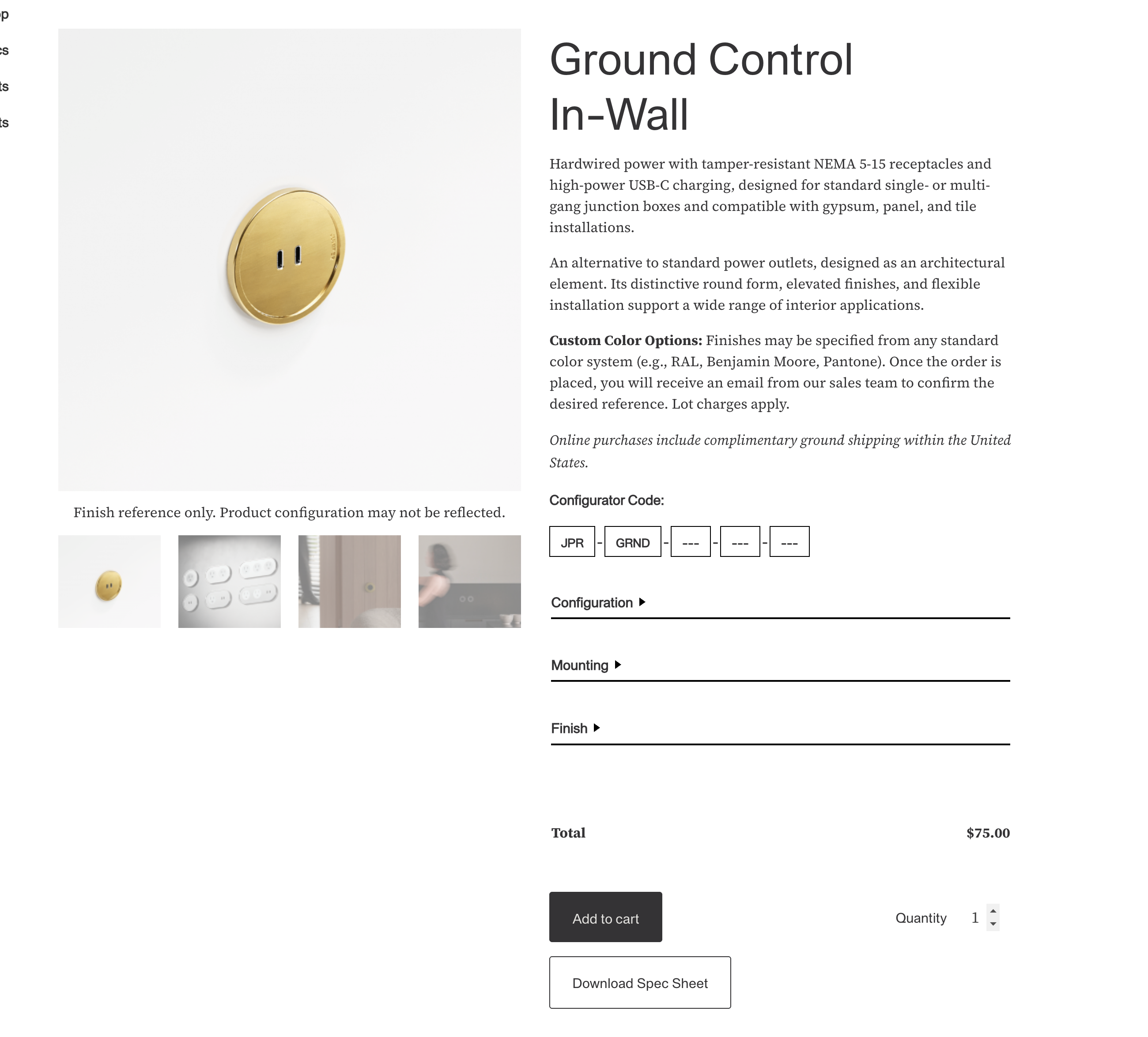 Ground Control In-Wall product page