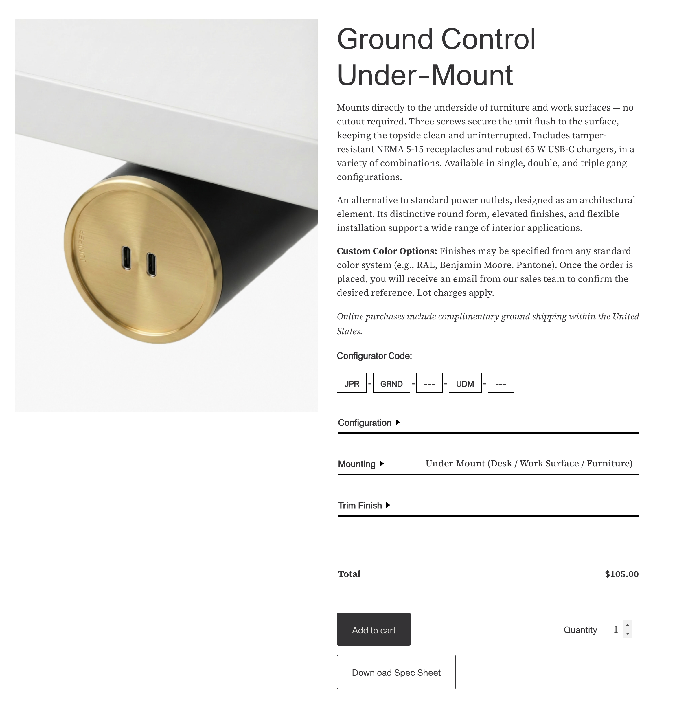 Ground Control Under-Mount product page